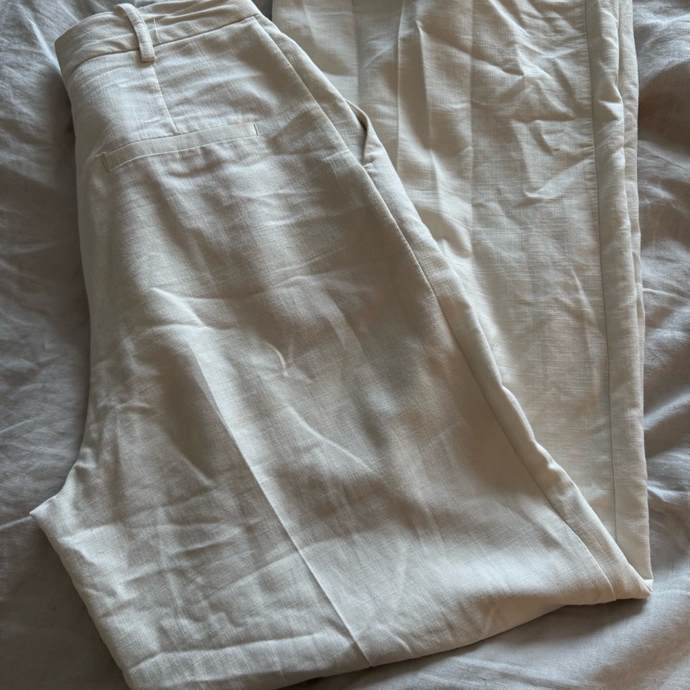 Women's Cream Linen Pants